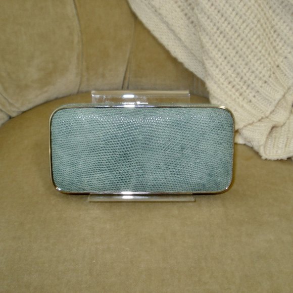 Auth DARBY SCOTT Italy Genuine Lizard Shoulder Clutch Minaudiere Bag - Picture 4 of 7